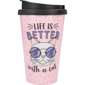 Depesche Drinkbeker To-Go Life is Better with a Cat
