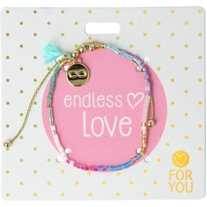 Depesche - Trend kralenarmband Protection & Love - met tekst Endless Love