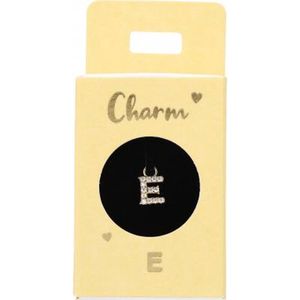 Depesche - Oorbelhanger - Letter E - Verzilverd met Steentje