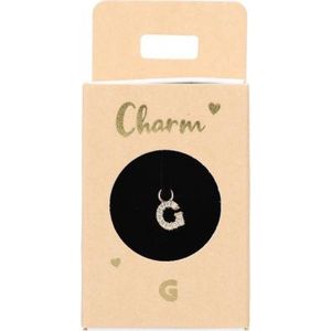 Bedel - Charms - Verzilverd - Transparant Steentje