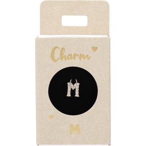 Depesche - Oorbelhanger - Mot. 013 - Letter M - Verzilverd met Steentje