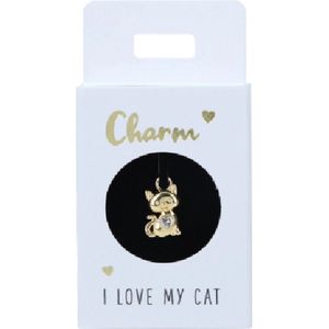 Depesche 11834-050 Kat charm, vergulde hanger voor kettingen, armbanden en oorbellen, ideaal als klein geschenk
