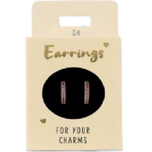 Depesche 11833-004 Hoepeloorbellen met rooskleurige stenen, verguld, ideaal als klein geschenk