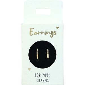 Depesche 11833-008 Creoolse oorbellen in ovale vorm, met witte stenen, verzilverd, ideaal als klein geschenk