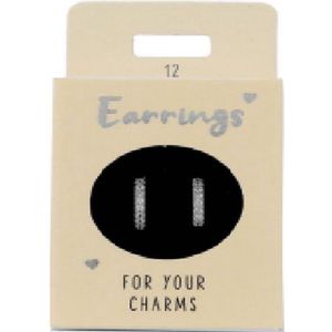 Depesche 11833-012 hoepel oorbellen met witte stenen, verzilverd, ideaal als klein geschenk