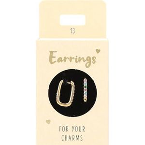 Depesche 11833-013 Hoepeloorbellen in ovale vorm, met kleurrijke stenen, verguld, ideaal als klein geschenk