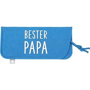 Depesche 11838-014 - Vilten brillenkoker, in blauw en met het opschrift ""Best Dad"".
