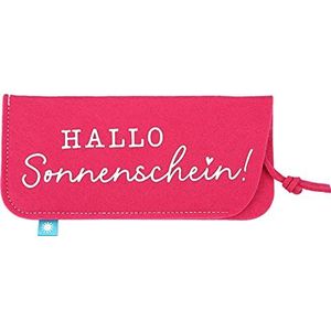 Depesche 11838-042 - Vilten brillenkoker, in roze en met het opschrift""Hello sunshine!
