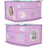 Depesche - Topmodel Fantasy Tiger - Sieradendoos - Paars - Met Spiegel