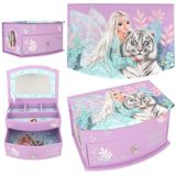 Depesche - Topmodel Fantasy Tiger - Sieradendoos - Paars - Met Spiegel