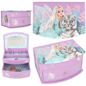 Depesche - Topmodel Fantasy Tiger - Sieradendoos - Paars - Met Spiegel