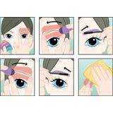 TOPModel - Wenkbrauwenset - Bruin/Paarse Poeder - Inclusief Sjablonen en Borsteltje