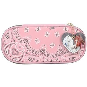 Depesche 12767 Miss Melody Bandana - pennenbox in roze, met bandana-patroon en hanger, etui met praktische scheidingsklep