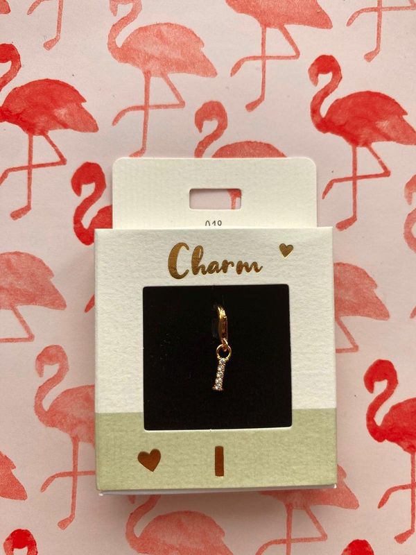 Depesche - 11785-018 Hanger - Letter I - Verguld - Bezet met Edelstenen