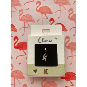 Depesche 11785-021 Express Yourself Charms Hanger voor kettingen en armbanden, letter K, verzilverd, als klein cadeau