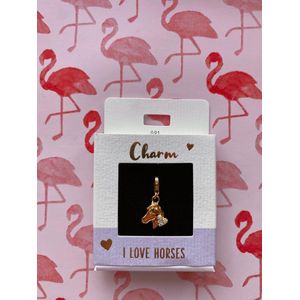 Depesche 11785-091 Express Yourself Charms - Hanger voor kettingen en armbanden, paard, verguld, als klein cadeau