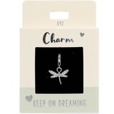 Depesche - 11785-092 Hanger - Verzilverde Libel - Bezet met Edelstenen