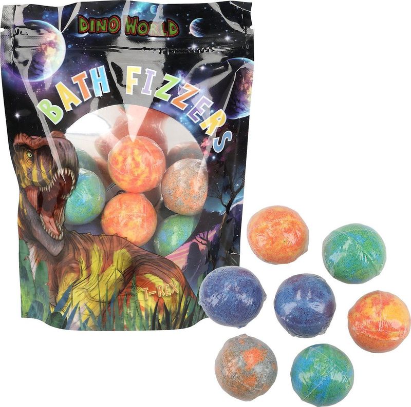 Dino World - Badbommen Galaxy - Badparels - Planetenvorm - Zeven Stuks