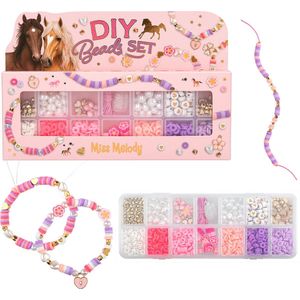Depesche - Miss Melody - DIY Kralenset - 12 Soorten Kralen - Roze, Paars, Wit - Sieraden Ontwerpen