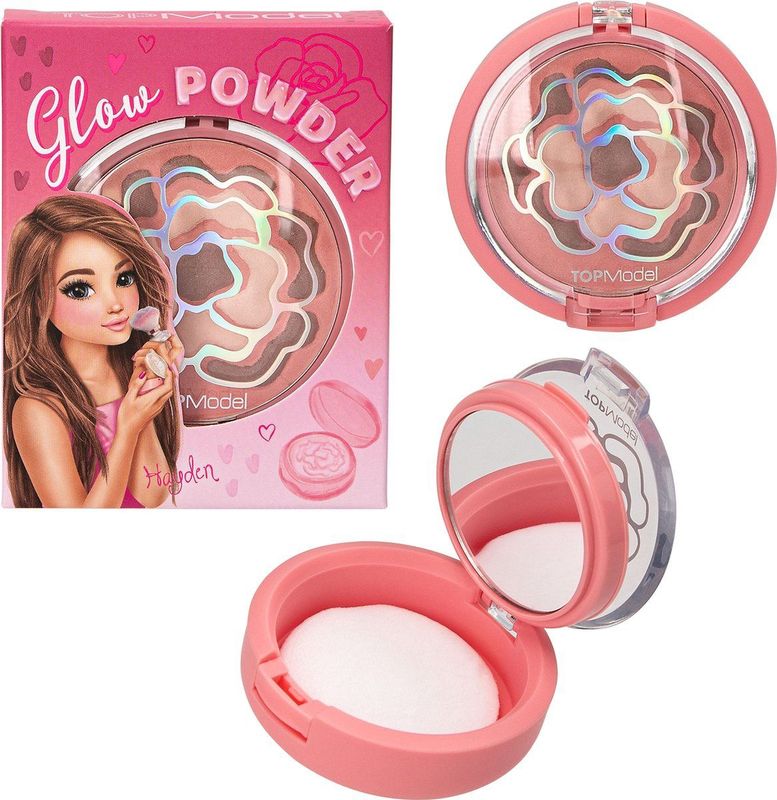 Depesche - TOPModel - Glitterpoeder - Roze en Bruin - Ronde Doos met Spiegel