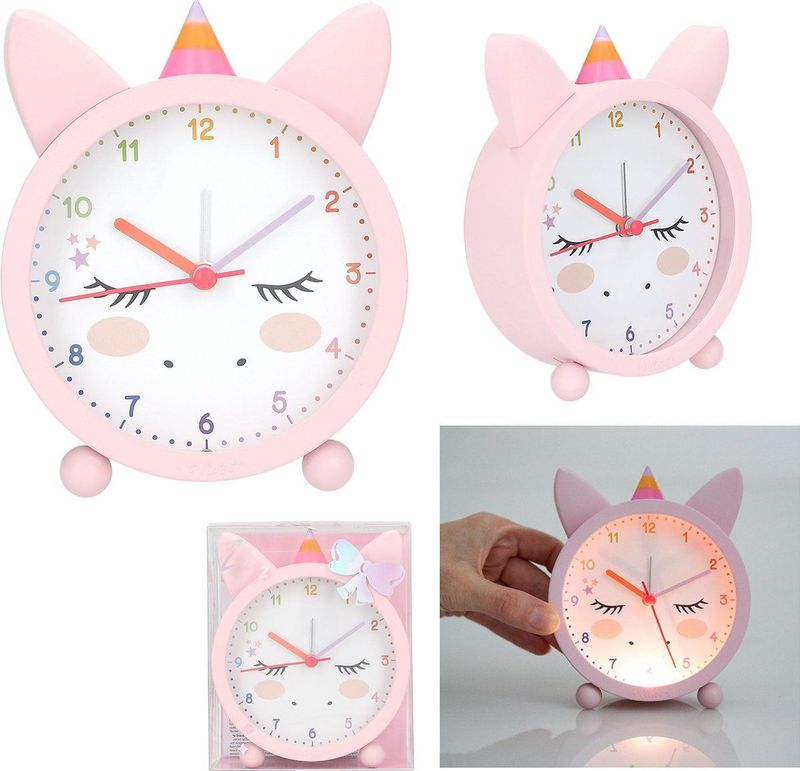 Depesche - Ylvi - Wekker - Roze - Eenhoornmotief - Stille Klok