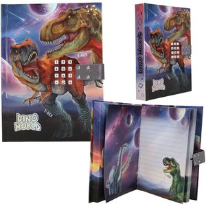 Depesche - Dino World - Dagboek - Blauw en Paars - 192 Gelinieerde Pagina's