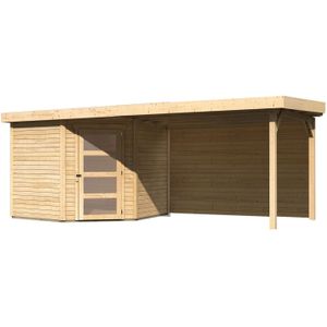 Woodfeeling | Tuinhuis Schwandorf 5 met Overkapping 2,8 en Achterwand | Onbehandeld