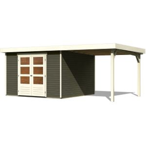 Woodfeeling | Tuinhuis Askola 6 met Overkapping 2,4 | Terragrijs
