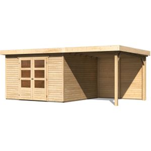 Woodfeeling | Tuinhuis Askola 6 met Overkapping 2,4 en Achterwand | Onbehandeld