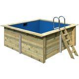 Karibu Rechteckiger kdi Massivholz Pool 308,7 x 276,5 cm Leitern und Zubehör inklusive