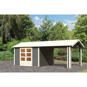 Karibu | Tuinhuis Theres 7 met 1 Aanbouw | Terragrijs