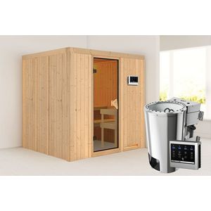 Karibu | Daria Sauna | Bronzeglas Deur | Biokachel 3,6 kW Externe Bediening