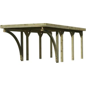 Karibu | Enkele Carport Classic 2 | Variant C met Stalen Dakplaten