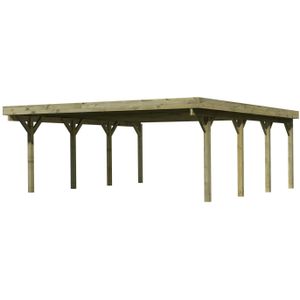 Karibu | Dubbele Carport Classic 2 | Variant A met Stalen Dakplaten