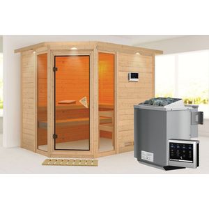 Karibu | Amara Sauna | Bronzeglas Deur | Kachel 9 kW Geïntegreerde Bediening