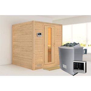 Karibu | Mojave Sauna | Energiesparende Deur | Biokachel 9 kW Externe Bediening
