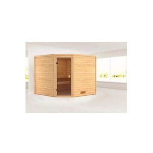 Karibu Sauna ""Leona" mit bronzierter Tür naturbelassen", aus hochwertiger nordischer Fichte