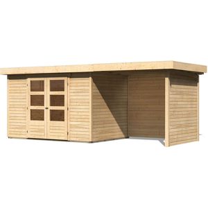 Woodfeeling | Tuinhuis Askola 4 met Overkapping 2,4, Zij- en Achterwand | Onbehandeld