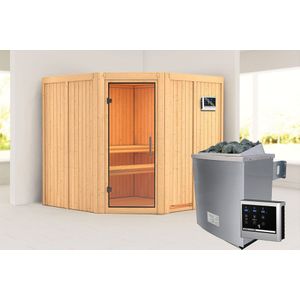 Karibu | Jarin Sauna | Helderglas Deur | Kachel 9 kW Externe Bediening