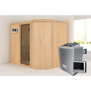 Karibu | Titania 4 Sauna | Antracietglas | Kachel 9 kW Externe Bediening