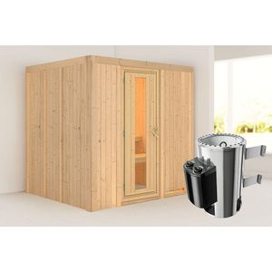 Karibu | Daria Sauna | Energiesparende Deur | Kachel 3,6 kW Geïntegreerde Bediening