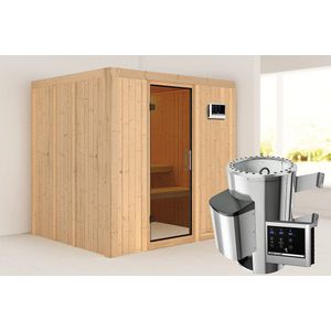 Karibu | Daria Sauna | Antracietglas | Kachel 3,6 kW Externe Bediening