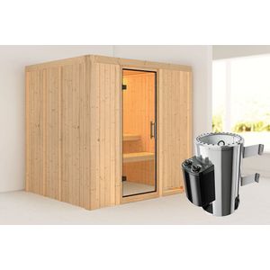 Karibu | Daria Sauna | Helderglas Deur | Kachel 3,6 kW Geïntegreerde Bediening