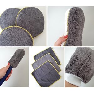Reinigingsset voor Auto/Vrachtwagen/Camper/Huis - Microvezel - Velgenborstel - Washandschoen - Spons - Polierpads