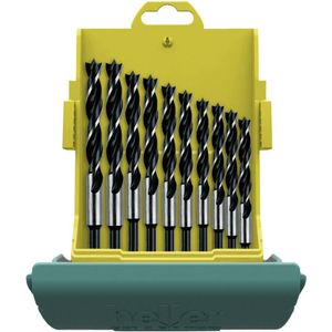 Heller Tools 24646 0 Hout-spiraalboorset 10-delig 3 mm, 4 mm, 5 mm, 6 mm, 7 mm, 8 mm, 9 mm, 10 mm, 11 mm, 12 mm Cilinde