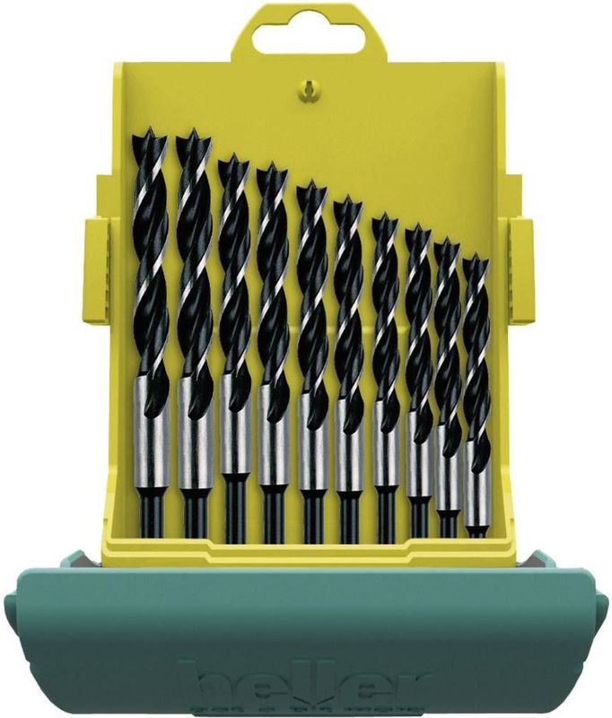 Heller Tools 24646 0 Hout-spiraalboorset 10-delig 3 mm, 4 mm, 5 mm, 6 mm, 7 mm, 8 mm, 9 mm, 10 mm, 11 mm, 12 mm Cilinde