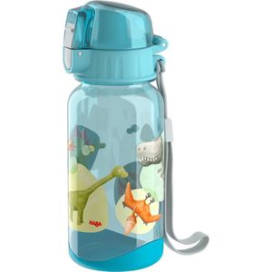 HABA 305152 Drinkfles Dinos, 400 ml, kinderdrinkfles met dino-motief, met grote opening en dop, loopt niet uit, BPA-vrije kunststof, voor de vaatwasser