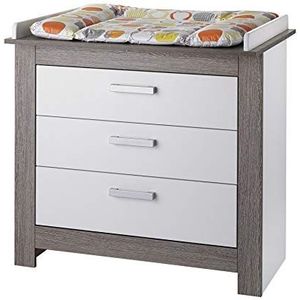 Geuther - Luiercommode Marlene, TÜV-getest, made in Germany, met softclose, 3 laden, wengé-wit