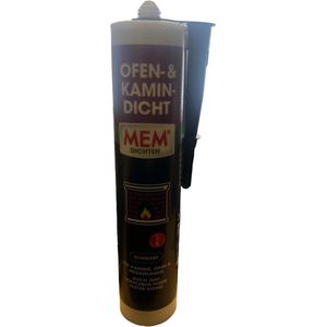 MEM - Haard- en Oven Dicht - Zwart - Afdichtmiddel voor Verwarmingssystemen - 310 ml Cartridge - Hittebestendig tot +1200 °C