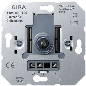 Gira 118100 GLÜHLAMPEN-DIMMER EINSATZ 1000W